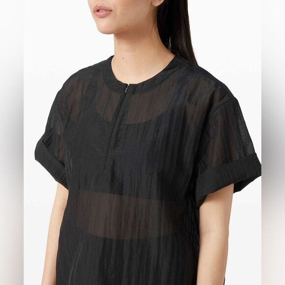 Lululemon Black Clear Intention Shirt Size 4 - Picture 3 of 7